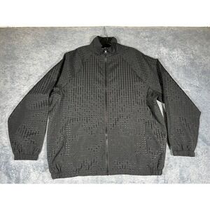 Fabletics Mens Black Tonal Checkered Full Zip Track Jacket JT2148815-0001 L